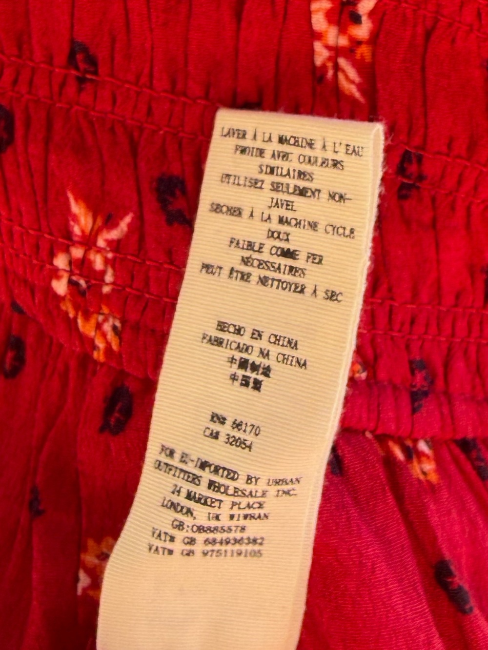 🆕🌹Free People Ruby Combo Smocked Mini Dress Boho Long Sleeve Red Floral XL Chic - Picture 15 of 17